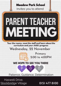 Primary Parents Evening: 22nd Nov 2023