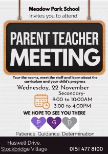 Secondary Parents Evening: 22nd Nov 2023